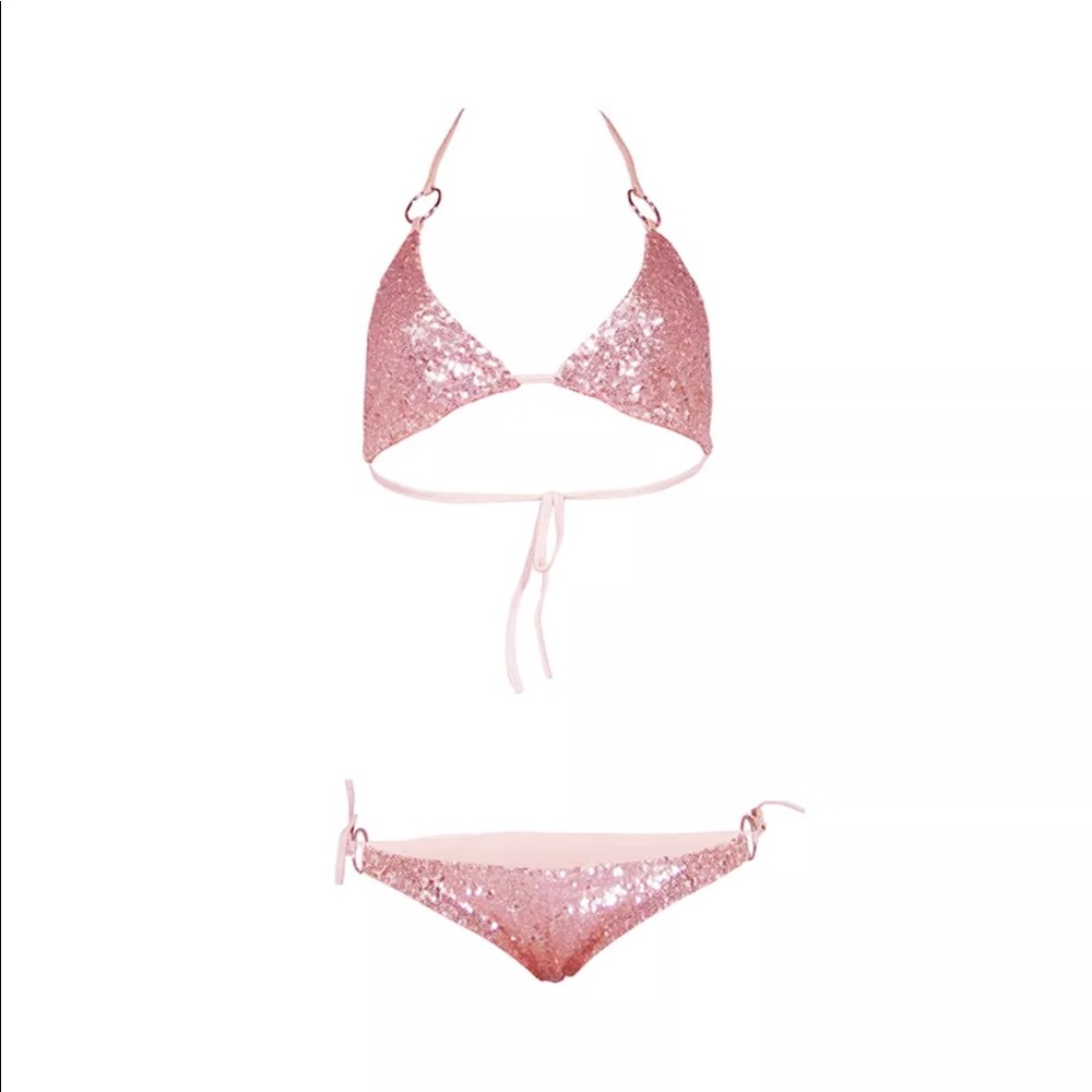 Pink Sequin Hot Brazilian Bikini -NEW